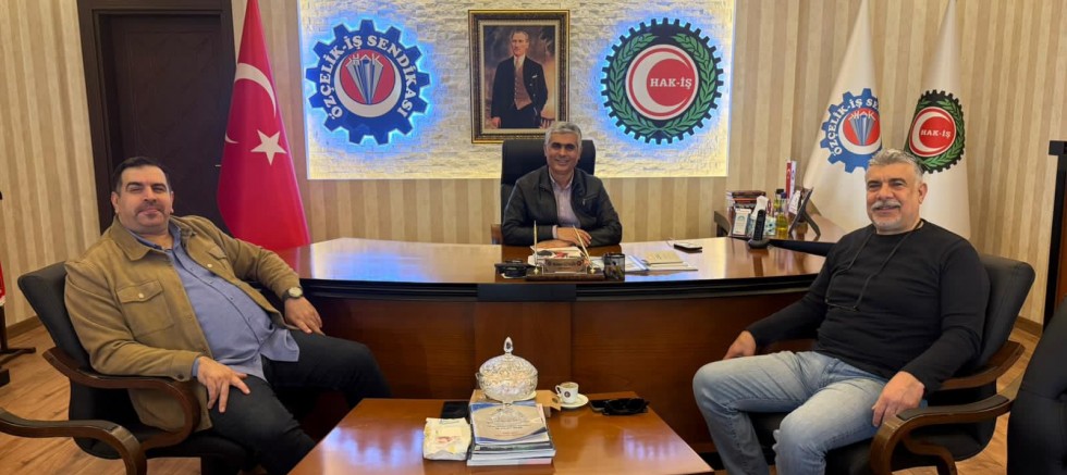 Hatay Aktif Gazeteciler Cemiyeti’nden Özçelik İş Sendikası Başkanı Mehmet Güngör’e hayırlı olsun ziyareti