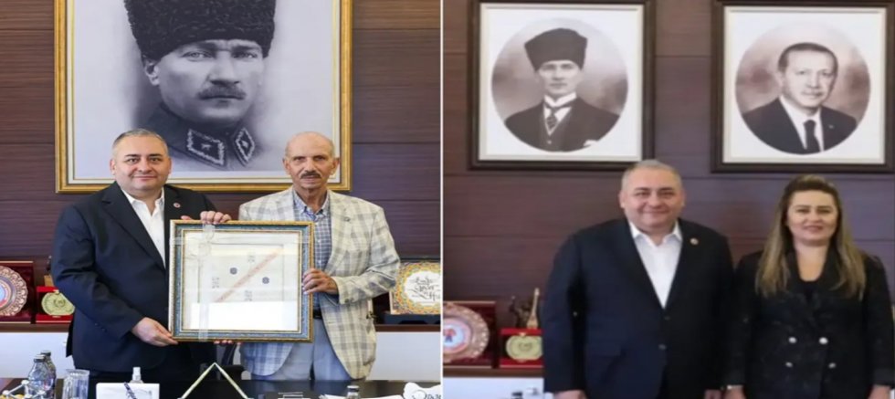 AKP'ye geçen Mesut Özarslan ilk iş Atatürk portresine el attı!