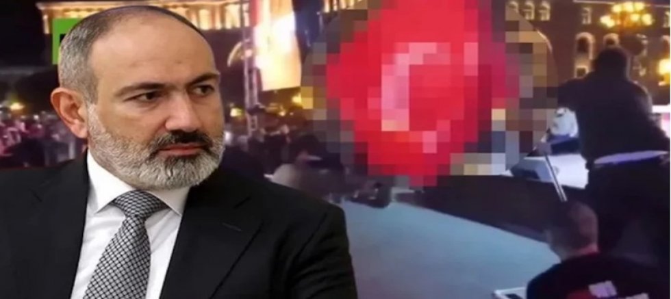 Ermenistan’da skandal: Türk bayrağına saldırı