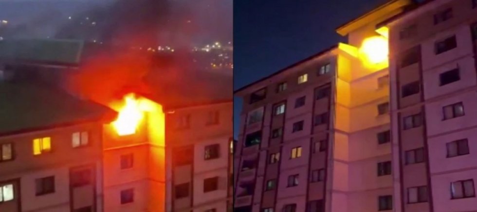 Yangında evdeki tüp patladı, facianın eşiğinden dönüldü