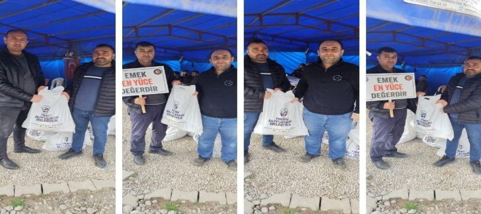 Yolbulan emekçilerine Hatay Büyükşehir Belediyesi’nden destek