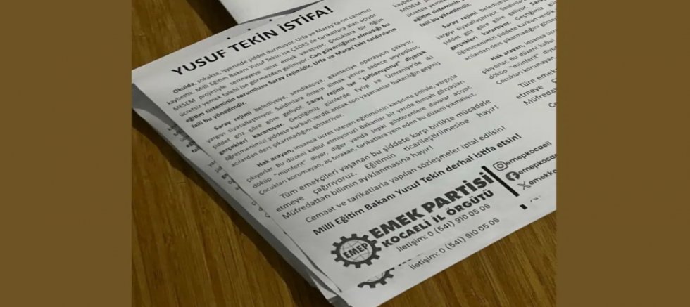 'Yusuf Tekin istifa' bildirileri dağıtan EMEP üyelerine müdahale