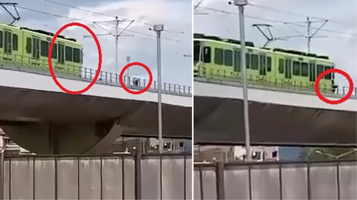 Raylar üzerinde ölüme yolculuk! Hiçbir şey olmamış gibi metroya binip gitti