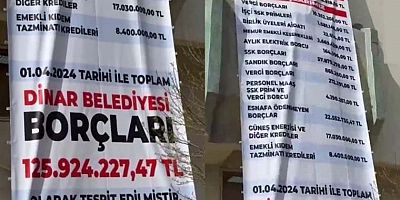 AKP'den CHP'ye geçen Dinar Belediyesi'nin borcu binaya asıldı: Kasada 642 bin borç 125 milyon!