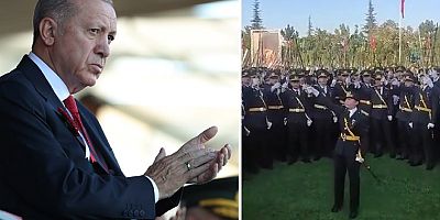 Erdoğan'ın katıldığı Kara Harp Okulu mezuniyetinde, teğmenlerden 'Mustafa Kemal'in askerleriyiz' sloganı!