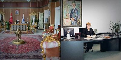 Soldaki AKP'li İlçe Belediye Başkanı Sağdaki Almanya Başbakanı