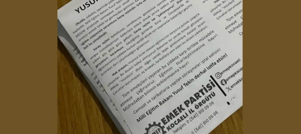 'Yusuf Tekin istifa' bildirileri dağıtan EMEP üyelerine müdahale